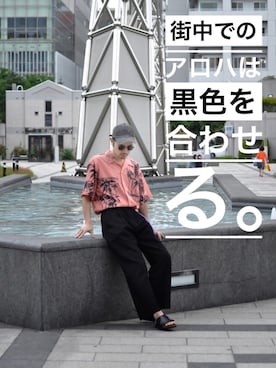 「URBAN RESEARCH（アーバンリサーチ）のアイテム（サンダル）」を使った、KakeruMayama(真山走)さん（メンズ・173cm）の夏コーディネート