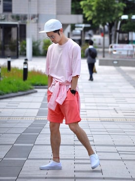 「BBQ」｜「アイテム（スリッポン）」を使った、KakeruMayama(真山走)さん（メンズ・173cm）の夏コーディネート