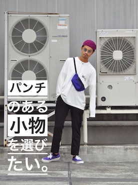 「URBAN RESEARCH（アーバンリサーチ）のアイテム（ハンチング/ベレー帽）」を使った、KakeruMayama(真山走)さん（メンズ・173cm）の夏コーディネート