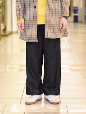 「URBAN RESEARCH（アーバンリサーチ）のアイテム（ステンカラーコート）」を使った、KakeruMayama(真山走)さん（メンズ・173cm）の冬コーディネート