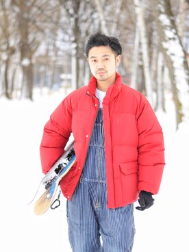 「URBAN RESEARCH（アーバンリサーチ）のアイテム（ダウンジャケット/コート）」を使った、KakeruMayama(真山走)さん（メンズ・173cm）の春コーディネート