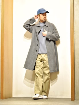 「URBAN RESEARCH（アーバンリサーチ）のアイテム（ステンカラーコート）」を使った、KakeruMayama(真山走)さん（メンズ・173cm）の冬コーディネート