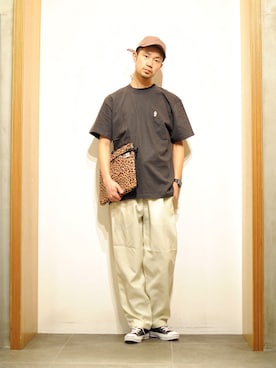 KakeruMayama(真山走)さんの「URBAN RESEARCH iD　『別注』ROSTER BEAR T-SHIRTS」を使ったコーディネート