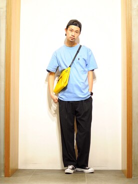 KakeruMayama(真山走)さんの「URBAN RESEARCH iD　『別注』ROSTER BEAR T-SHIRTS」を使ったコーディネート