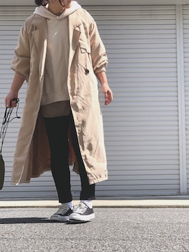 「ジャックパーセル」｜「アイテム（トレンチコート）」を使った、lomilomiさん（レディース・161cm）の春コーディネート