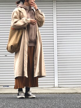 「ジャックパーセル」｜「アイテム（トレンチコート）」を使った、lomilomiさん（レディース・161cm）の秋コーディネート