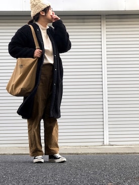 「ジャックパーセル」｜「アイテム（その他アウター）」を使った、lomilomiさん（レディース・161cm）の冬コーディネート