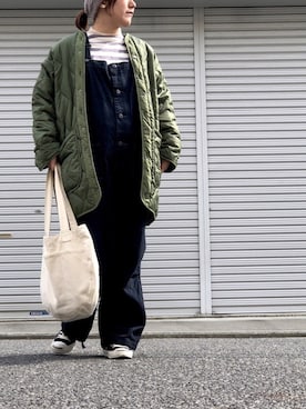 「ラベンダー」｜「アイテム（サロペット/オーバーオール）」を使った、lomilomiさん（レディース・161cm）の冬コーディネート