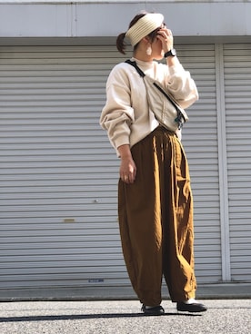 「SVEC（シュベック）のカンフーシューズ kung fu Shoes / ストラップパンプス（バレエシューズ）」を使った、lomilomiさん（レディース・161cm）の春コーディネート