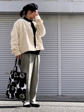 「ピスタチオ」｜「アイテム（ノーカラージャケット）」を使った、lomilomiさん（レディース・161cm）の春コーディネート