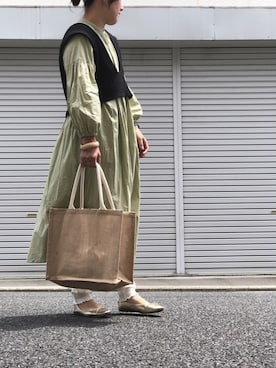 「ピスタチオ」｜「アイテム（シャツワンピース）」を使った、lomilomiさん（レディース・161cm）の春コーディネート