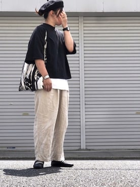 「SVEC（シュベック）のカンフーシューズ kung fu Shoes / ストラップパンプス（バレエシューズ）」を使った、lomilomiさん（レディース・161cm）の夏コーディネート