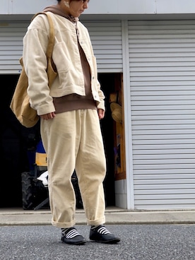 「GU（ジーユー）のアイテム（ノーカラージャケット）」を使った、lomilomiさん（レディース・161cm）の秋コーディネート