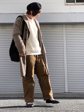 「オーバーコート」｜「アイテム（バレエシューズ）」を使った、lomilomiさん（レディース・161cm）の冬コーディネート