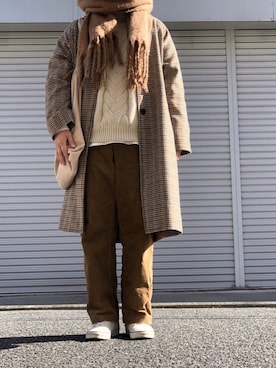 「ナチュラルスタイル」｜「アイテム（ステンカラーコート）」を使った、lomilomiさん（レディース・161cm）の冬コーディネート