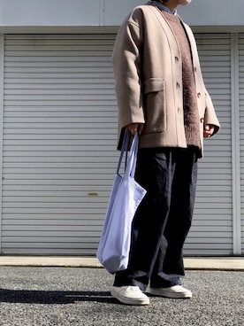 「ノーカラージャケット」｜lomilomiさん（レディース・161cm）の冬コーディネート
