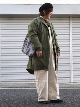 「ナチュラルスタイル」｜「アイテム（オールインワン・サロペット）」を使った、lomilomiさん（レディース・163cm）の冬コーディネート