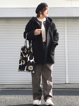 「TSUHARU by Samansa Mos2（ツハルバイサマンサモスモス）のアイテム（その他アウター）」を使った、lomilomiさん（レディース・163cm）の冬コーディネート