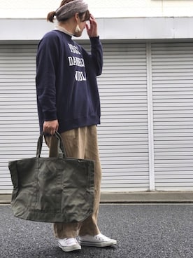 「Libra Cue（リブラ キュー）のアイテム（スウェット）」を使った、lomilomiさん（レディース・163cm）の春コーディネート
