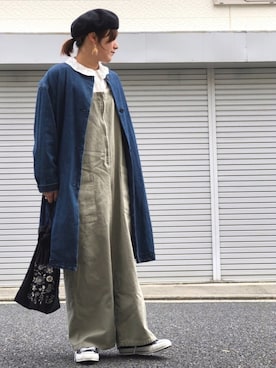 「春めきシューズ」｜「アイテム（オールインワン・サロペット）」を使った、lomilomiさん（レディース・163cm）の春コーディネート