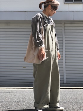 「ナチュラルスタイル」｜「アイテム（オールインワン・サロペット）」を使った、lomilomiさん（レディース・163cm）の春コーディネート