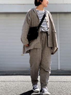「チャックテイラー」｜「アイテム（その他アウター）」を使った、lomilomiさん（レディース・163cm）の春コーディネート