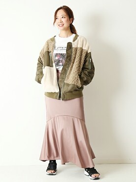 「U by SPICK&SPAN（ユーバイスピックアンドスパン）のアイテム（その他アウター）」を使った、RURIさん（レディース・162cm）の夏コーディネート