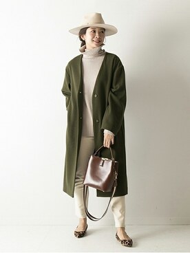 「U by SPICK&SPAN（ユーバイスピックアンドスパン）のアイテム（その他アウター）」を使った、RURIさん（レディース・162cm）の秋コーディネート