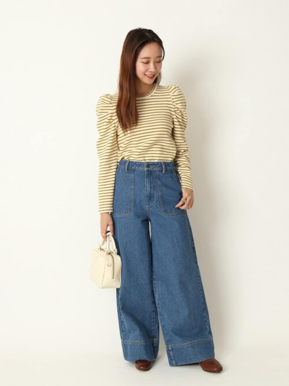 Ubyspick&amp;span♡ ギャザースリーブボーダープルオーバー U by SPICK&SPAN（ユーバイスピックアンドスパン）の「ギャザー