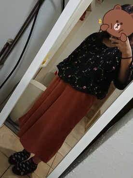 「QUALITYのアイテム（シャツ/ブラウス、ブラック系）」を使った、こぼちゃんさん（レディース・152cm）の秋コーディネート