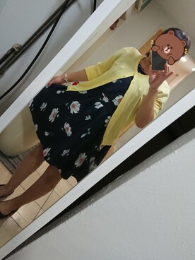 「Bonica Studio（ボニカ スタジオ）のアイテム（ワンピース、ブラック系）」を使った、こぼちゃんさん（レディース・152cm）の秋コーディネート