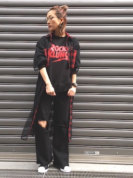 「L.H.P（エルエイチピー）のアイテム（スウェット）」を使った、hanae maruiさん（レディース・155cm）の冬コーディネート