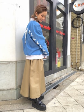 「Chica（チカ）のアイテム（ジャケット/アウター）」を使った、hanae maruiさん（レディース・155cm）の冬コーディネート