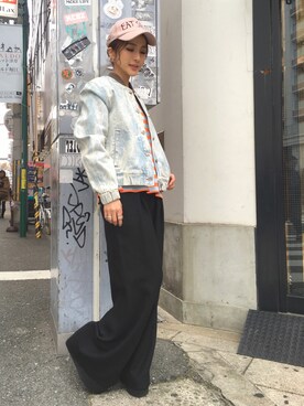 「MSGM（エムエスジーエム）のアイテム（ジャケット/アウター）」を使った、hanae maruiさん（レディース・155cm）の冬コーディネート