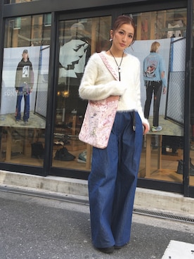 「CAT COPY（キャットコピー）のアイテム」を使った、hanae maruiさん（レディース・155cm）の春コーディネート