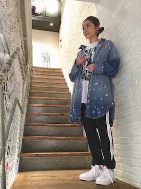 「MISBHV（ミスビヘイブ）のアイテム」を使った、hanae maruiさん（レディース・155cm）の春コーディネート