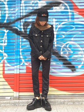 「MSGM（エムエスジーエム）のアイテム（ジャケット/アウター）」を使った、hanae maruiさん（レディース・155cm）の春コーディネート