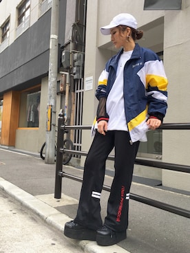 「DANKE SCHON（ダンケシェーン）のアイテム（ナイロンジャケット）」を使った、hanae maruiさん（レディース・155cm）の春コーディネート