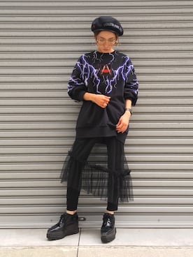 「Alexander Wang」｜「アイテム（スウェット）」を使った、hanae maruiさん（レディース・155cm）の夏コーディネート