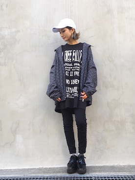 「L.H.P Private Brand（エルエイチピープライベートブランド）のアイテム（ジャケット/アウター）」を使った、hanae maruiさん（レディース・155cm）の秋コーディネート