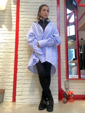 「MISBHV（ミスビヘイブ）のアイテム」を使った、hanae maruiさん（レディース・155cm）の秋コーディネート