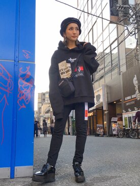「MISBHV（ミスビヘイブ）のアイテム」を使った、hanae maruiさん（レディース・155cm）の秋コーディネート