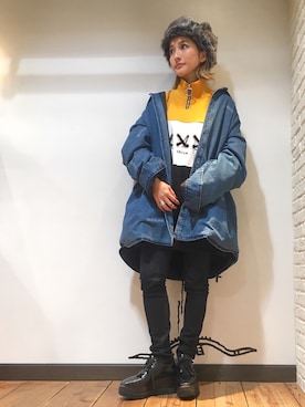 「Casselini（キャセリーニ）のアイテム（キャップ）」を使った、hanae maruiさん（レディース・155cm）の秋コーディネート