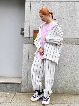 「WHITELAND（ホワイトランド）のWHITELAND/ホワイトランド/リネンシャツ（シャツ/ブラウス）」を使った、hanae maruiさん（レディース・155cm）の夏コーディネート