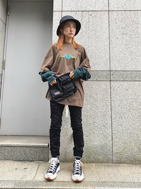「Ctr1（コントロール）のアイテム」を使った、hanae maruiさん（レディース・155cm）の秋コーディネート