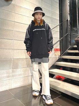 「L.H.P（エルエイチピー）のアイテム（パーカー）」を使った、hanae maruiさん（レディース・155cm）の秋コーディネート