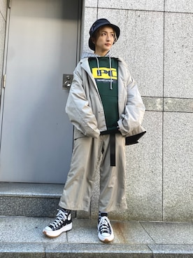「DANKE SCHON（ダンケシェーン）のアイテム（テーラードジャケット）」を使った、hanae maruiさん（レディース・155cm）の秋コーディネート
