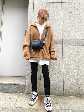 「BlackEyePatch（ブラックアイパッチ）のアイテム（ジャケット/アウター）」を使った、hanae maruiさん（レディース・155cm）の冬コーディネート