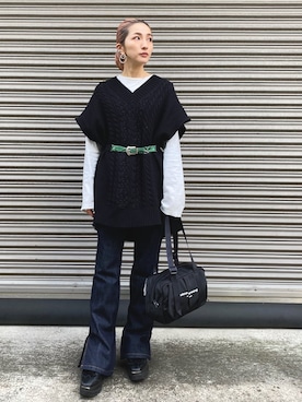 「alexanderwang（アレキサンダーワン）のアイテム」を使った、hanae maruiさん（レディース・155cm）の春コーディネート