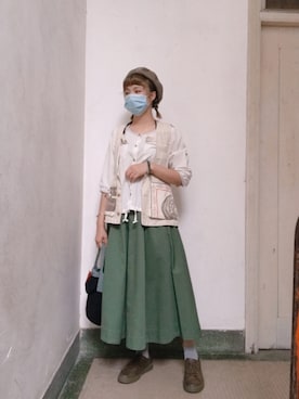 「initial（イニシャル）のアイテム（ジャケット/アウター）」を使った、y.an inkさん（レディース・162cm）の秋コーディネート